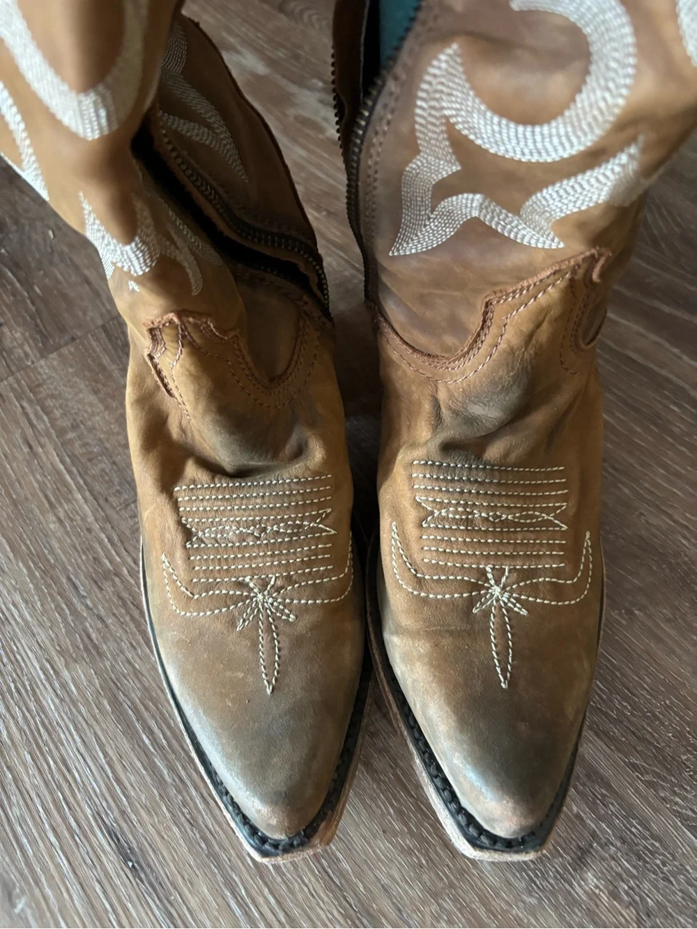 LIBERTY Black Over-the-Knee Brown Western Embroidered Boots